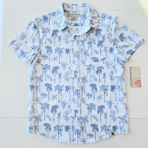 Southern Proper Boys Button Front Short Sleeve Tropical Shirt Medium NWT NEW